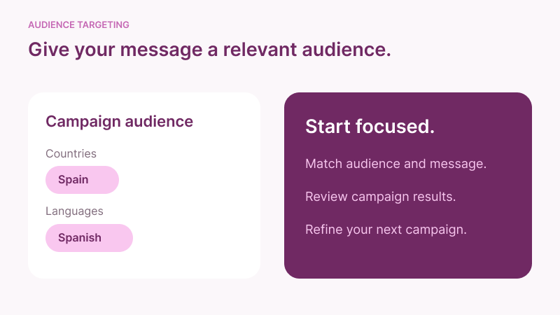 Audience targeting settings for an X advertising campaign