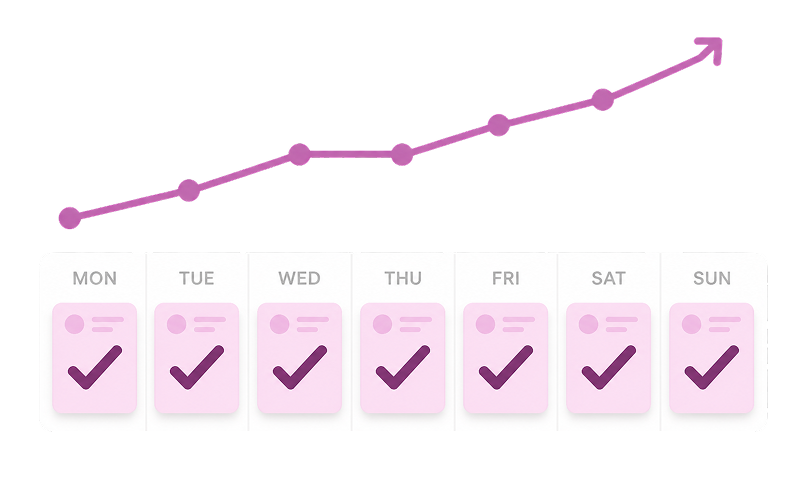 Maintain consistent social media activity with a weekly posting schedule and growing engagement