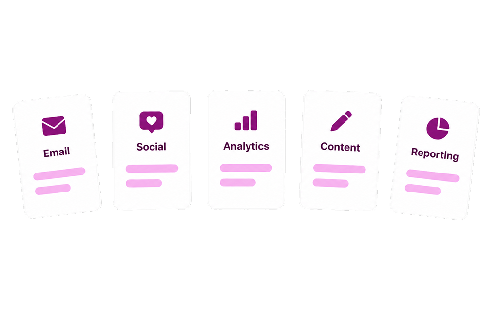 Fragmented enterprise marketing stack illustration