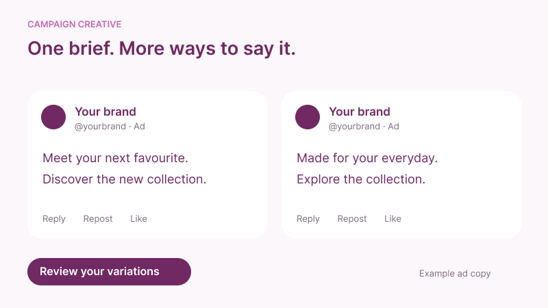 X ad campaign workspace showing multiple campaigns, audiences and messages