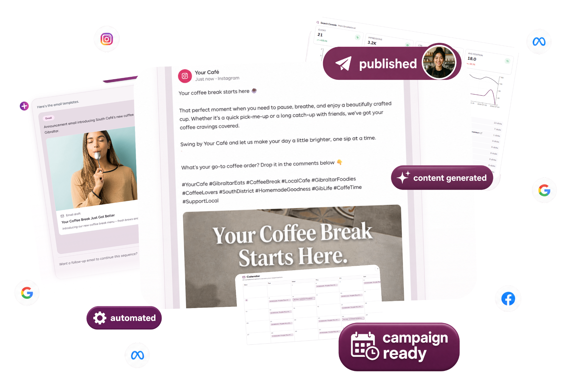 Purple+ restaurant marketing platform preview