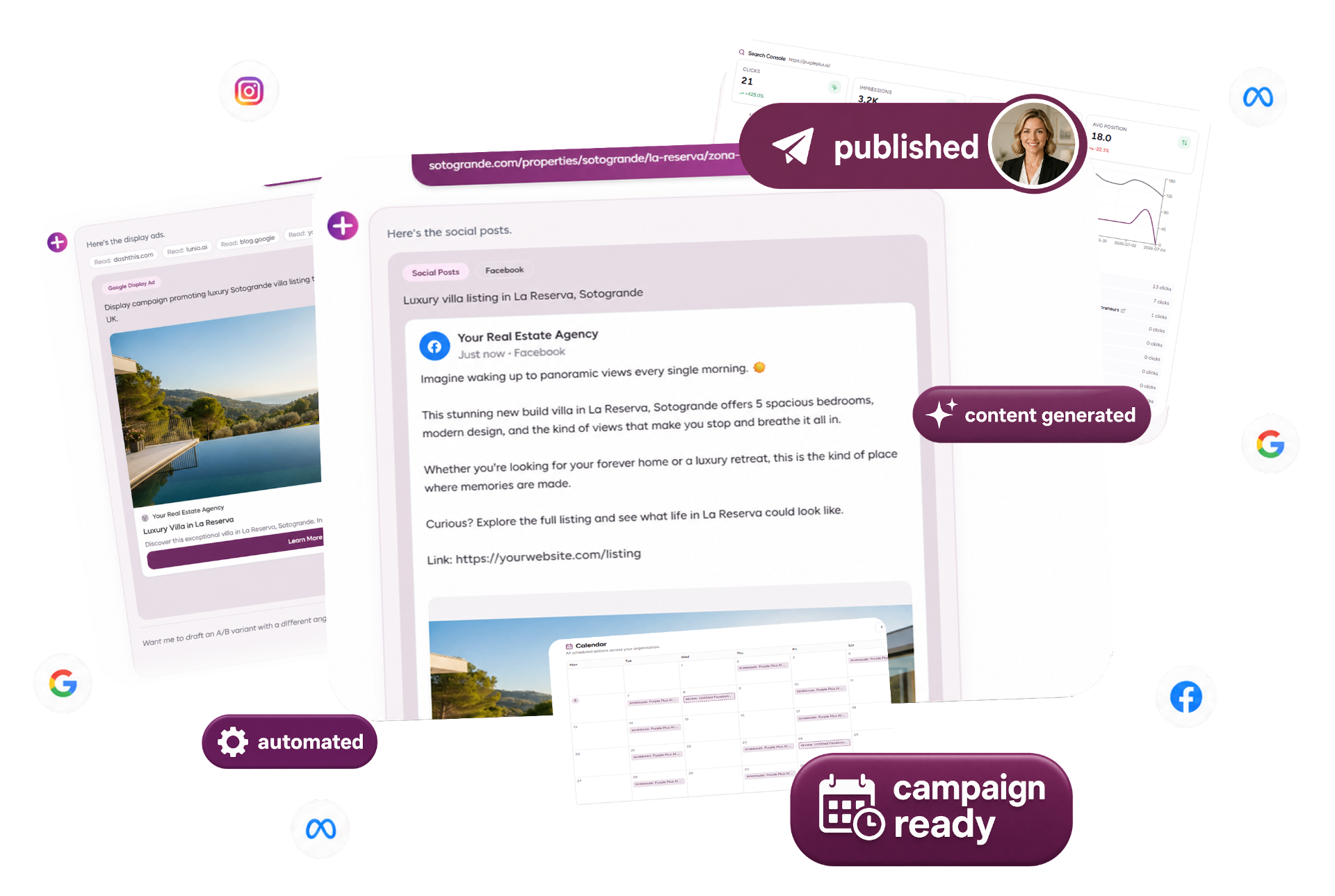 Purple+ real estate marketing platform preview