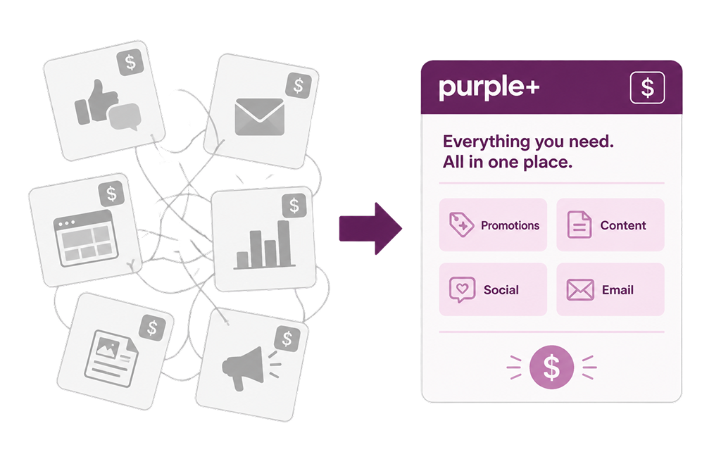 Fragmented marketing stack illustration