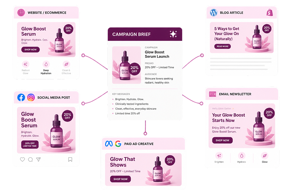 Multi-channel campaign brief preview