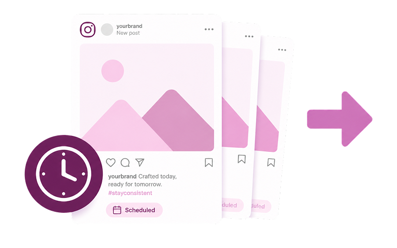 Schedule Instagram posts in advance: draft, pick a date, and auto-publish